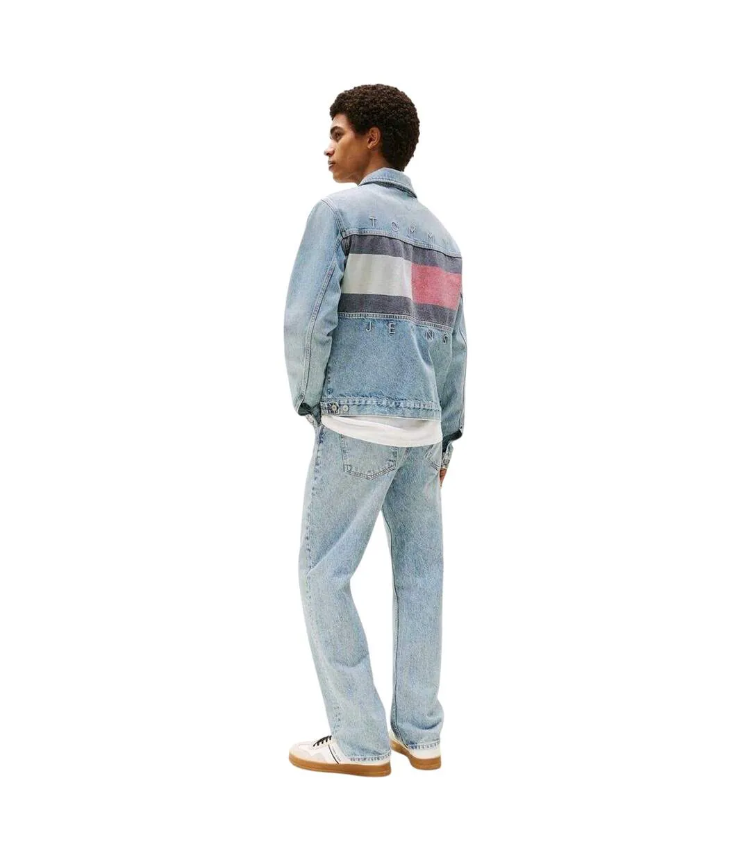Veste En Jean Motif/style Drapeau Homme Bleu Tommy Jeans-3