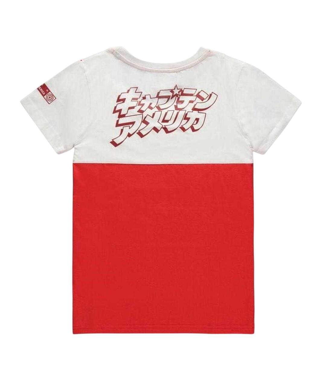 Womens/ladies Japanese T-shirt Red White Captain America-2