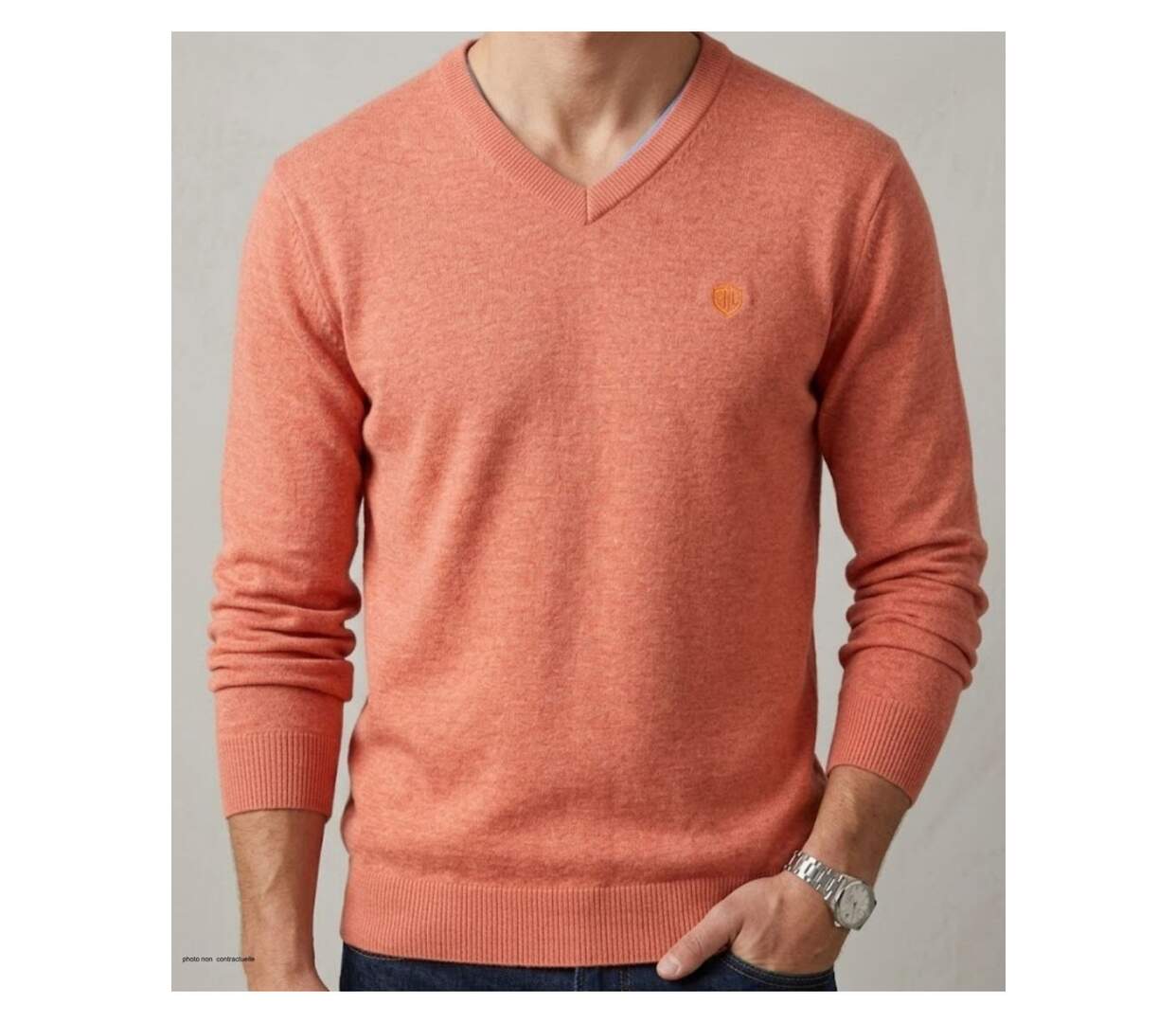 Pull homme CHALLENGER PALAIS2 col V : le confort longue durée d'une maille douce et lumineuse-1