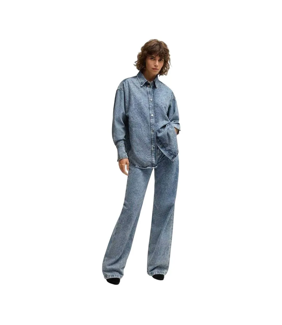 Chemise Manches Longues Femme Bleu Foncé Boss-4