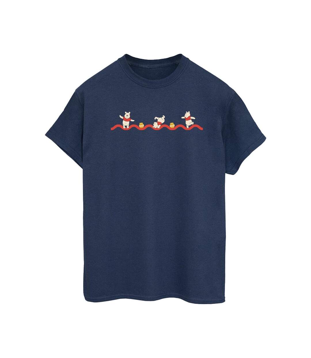 Disney Womens/Ladies Winnie The Pooh Hunny Line Cotton Boyfriend T-Shirt (Bleu marine) - UTBI47479-1