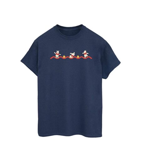 Disney Womens/Ladies Winnie The Pooh Hunny Line Cotton Boyfriend T-Shirt (Bleu marine) - UTBI47479