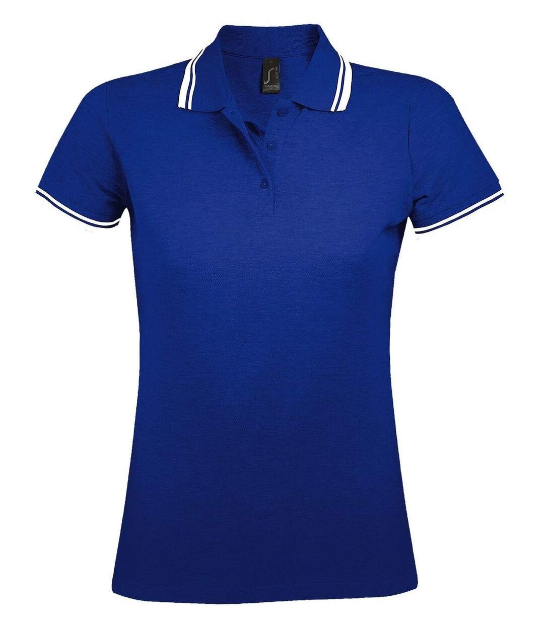 Polo femme - 00578 - bleu roi et blanc