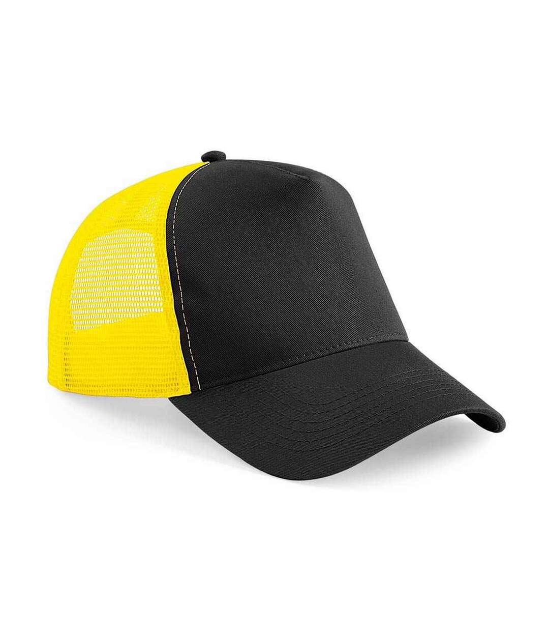 Casquette trucker adulte noir / jaune Beechfield-1