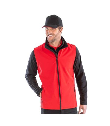 Mens Core Printable Soft Shell Bodywarmer Red Black Result
