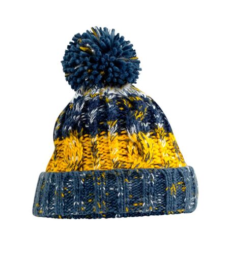 Bonnet Motif/style Tire-bouchon Bleu Marine Jaune Beechfield