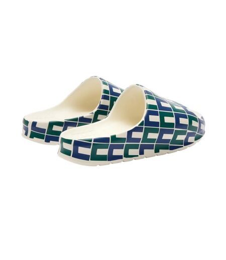 Claquettes serve 2.0 femme bleu marine / blanc / vert Lacoste