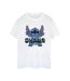 Disney Womens/Ladies Lilo And Stitch Ohana Blue Glitch Cotton Boyfriend T-Shirt (Blanc) - UTBI30267-1