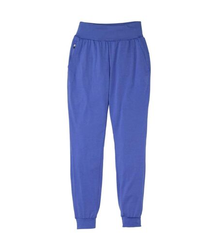 Womens/ladies 365 Plain Slim Joggers Baja Blue Nathan