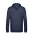 Sweat À Capuche Adulte Bleu Marine Chiné B&C-2