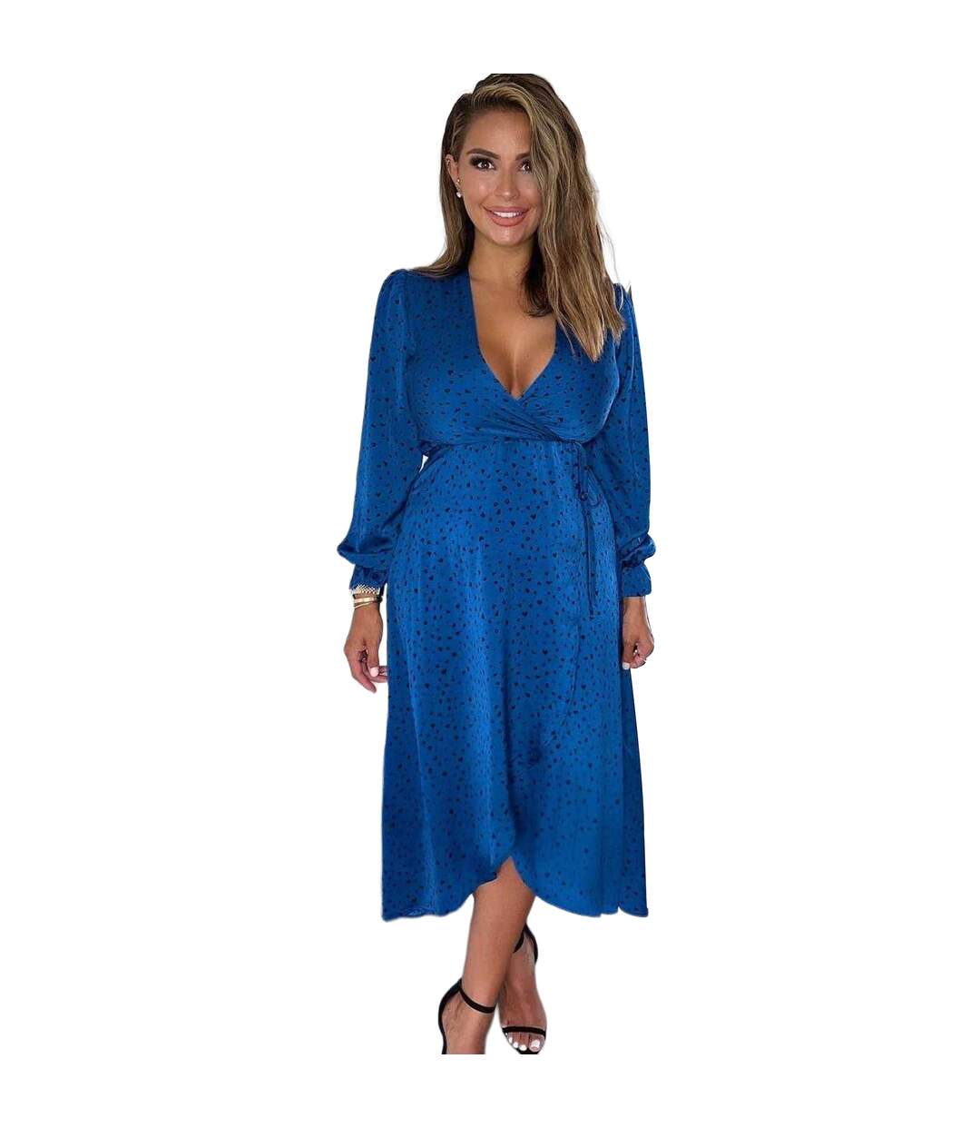 Robe Portefeuille Motif/style Imprimé Femme Bleu AX Paris-1