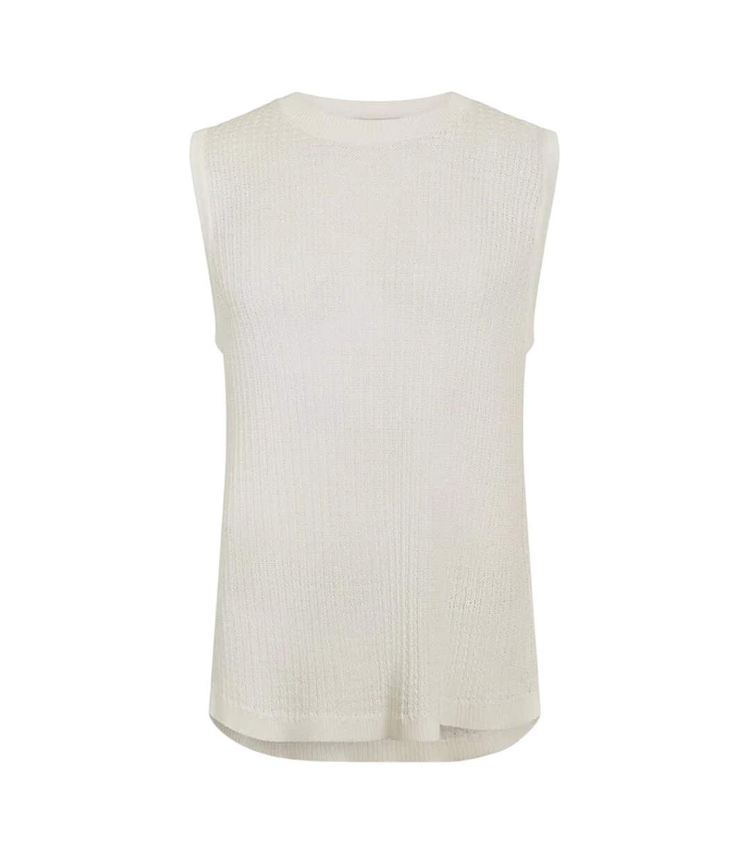 Womens/ladies Textured Crew Neck Vest Top Vintage White Jack Wills-2