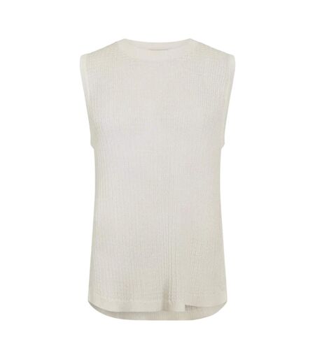 Womens/ladies Textured Crew Neck Vest Top Vintage White Jack Wills