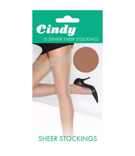 Cindy Womens/Ladies 15 Denier Sheer Stockings (1 Pair) (American Tan)