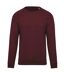 Mens organic cotton crew neck raglan sweatshirt wine heather Kariban