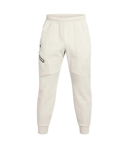 Mens Unstoppable Textured Slim Joggers White Under Armour