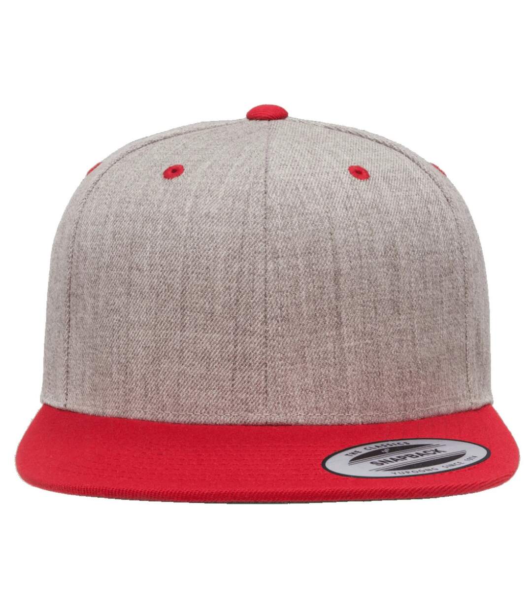 Casquette ajustable classique homme gris / rouge Yupoong-3