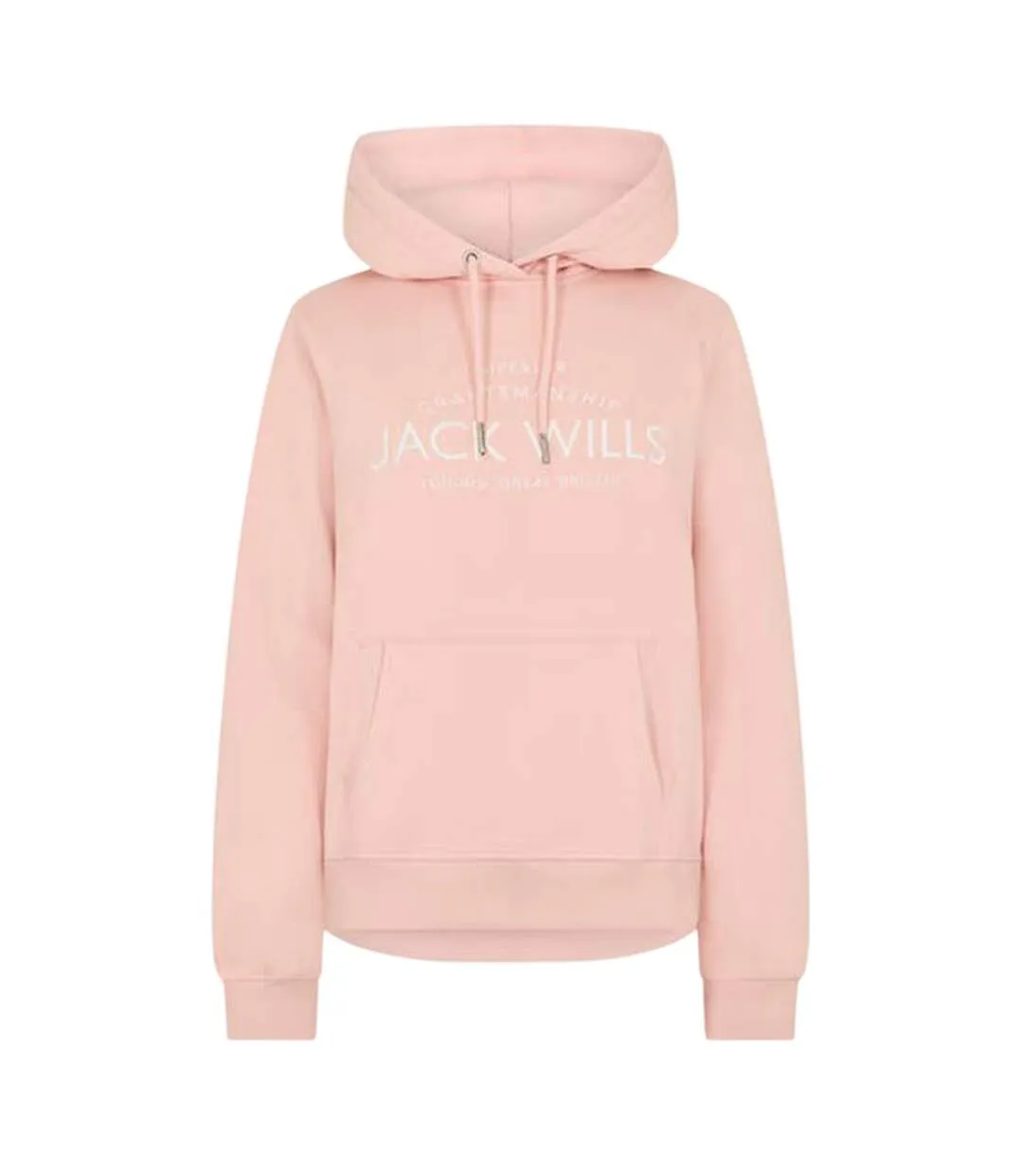 Womens/ladies Graphic Logo Hoodie Soft Pink Jack Wills-2