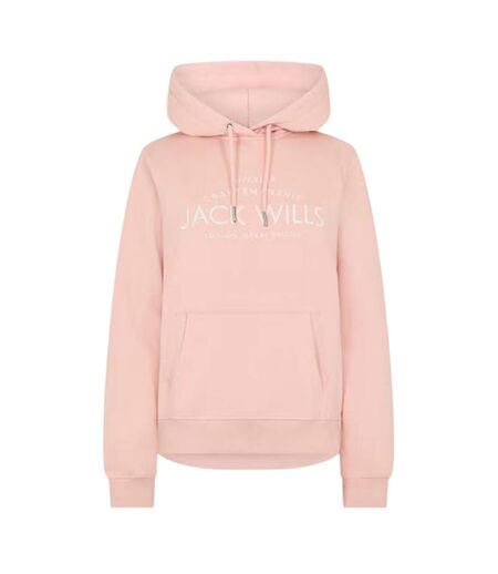 Womens/ladies Graphic Logo Hoodie Soft Pink Jack Wills