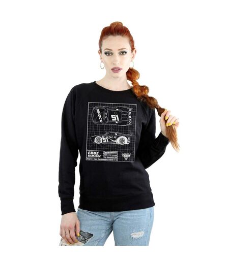 Disney Sweat-shirt Blueprint Femmes/Dames Cars Cruz Ramirez (Noir) - UTBI3268