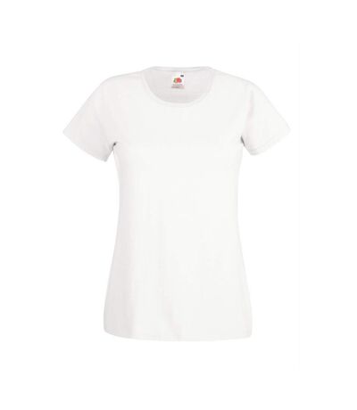 Womens/Ladies Value Fitted Short Sleeve Casual T-Shirt (Snow)