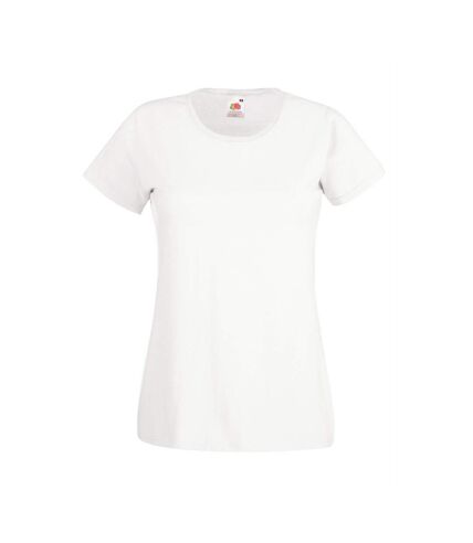 Womens/Ladies Value Fitted Short Sleeve Casual T-Shirt (Snow)