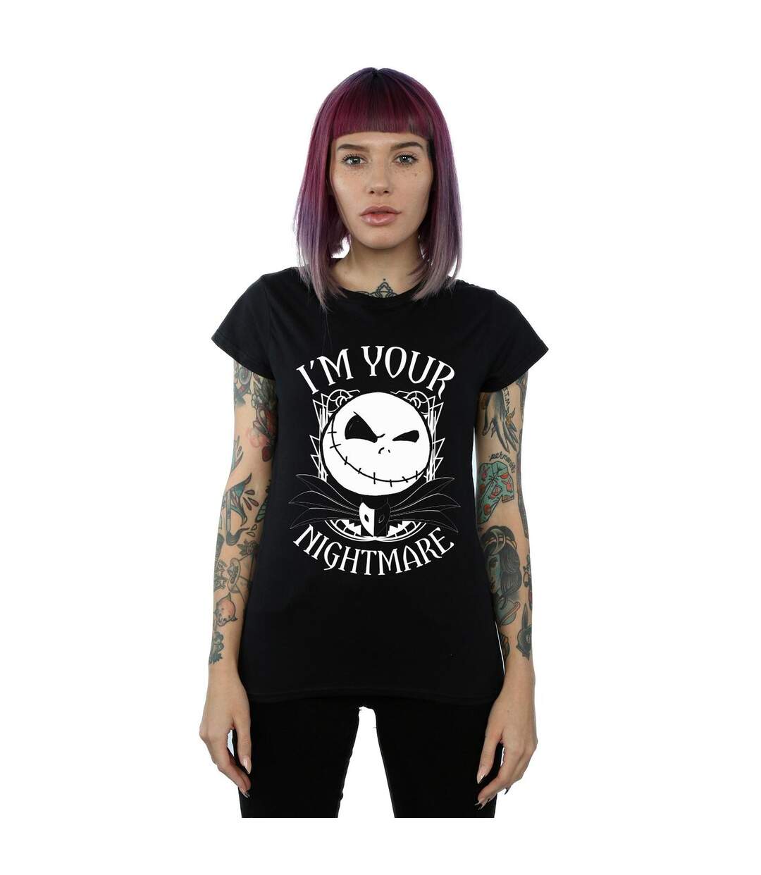 Disney T-shirt en coton Womens/Ladies Nightmare Before Christmas Nightmare (Les cauchemars avant Noël) (Noir) - UTBI35572-2