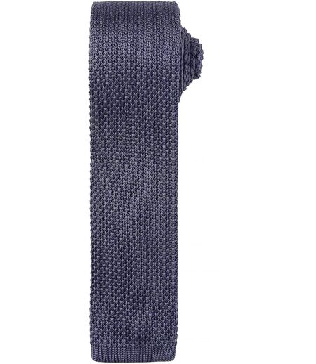 Cravate fine tricotée - PR789 - gris acier