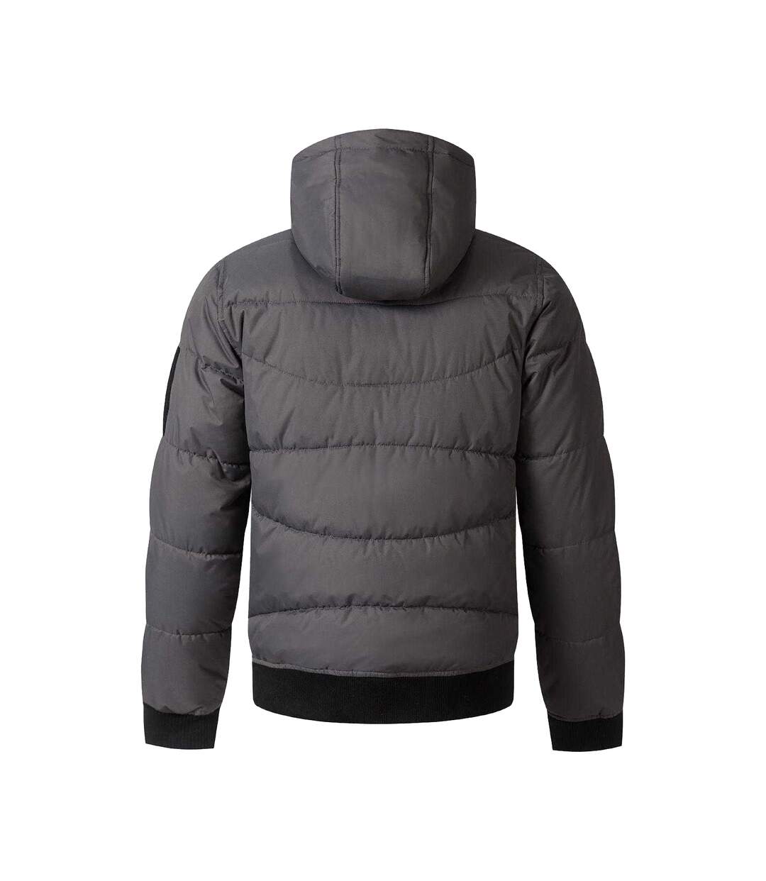 Doudoune Matelassée Motif/style À Capuche Homme Gris Respect-3