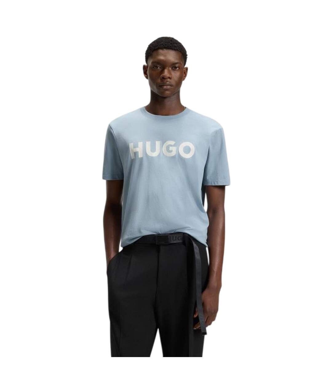 Mens Dulivio Contrast Logo T-shirt Blue Hugo-4