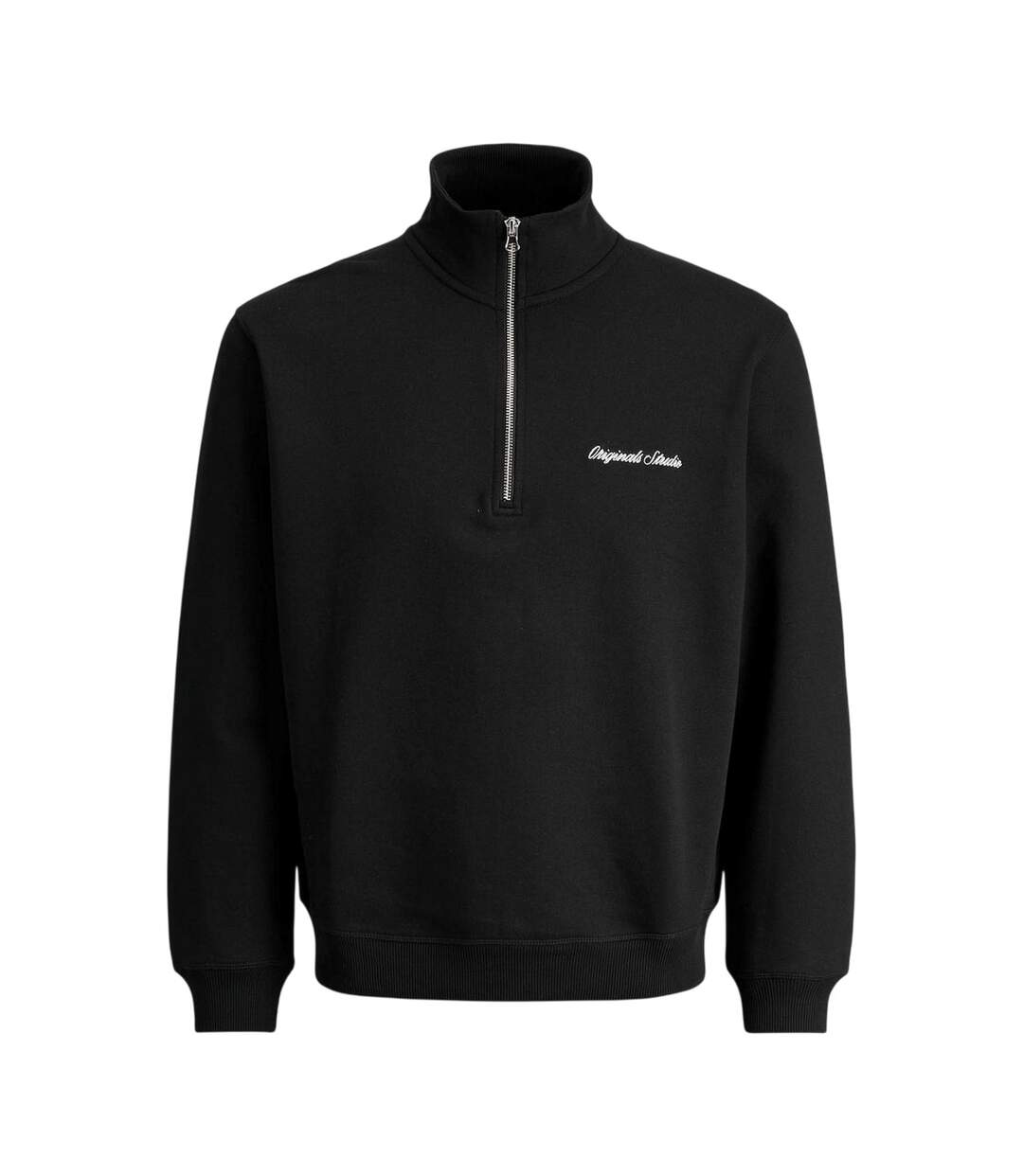 Mens High Collar Sweatshirt Black Jack And Jones-2