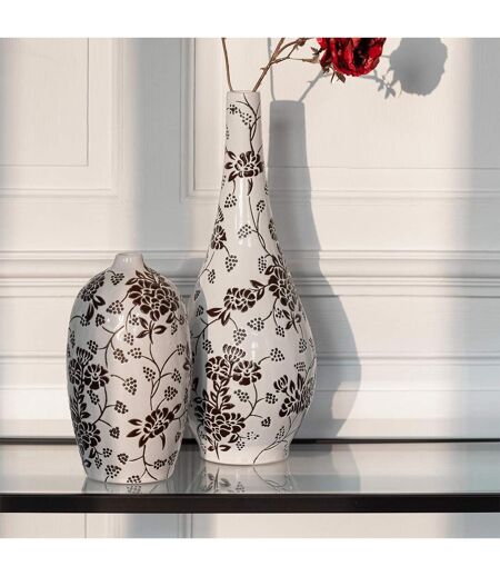 Vase Poire en Porcelaine Zen 43cm Noir & Blanc