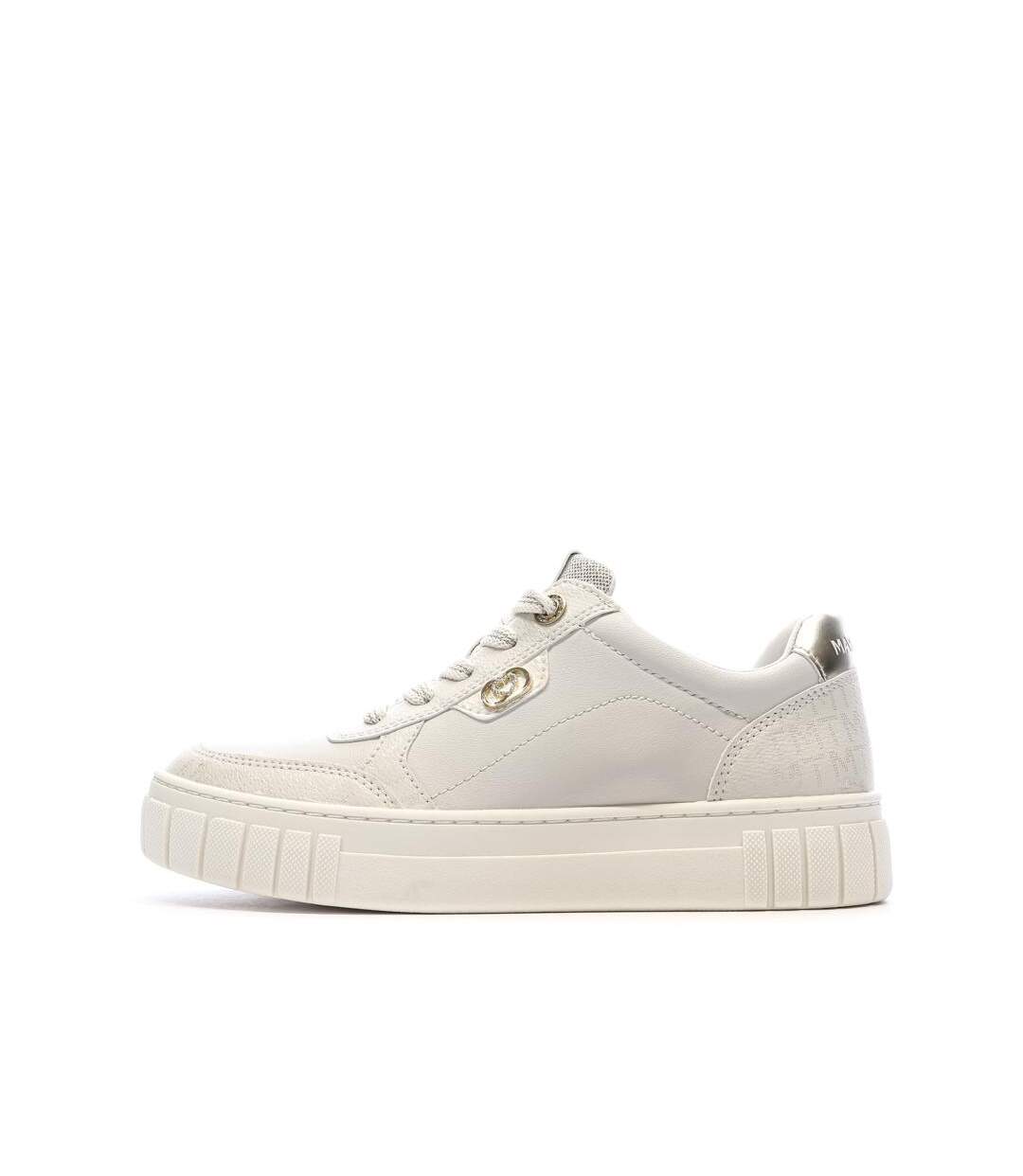 Baskets beige femme marco tozzi cream-1