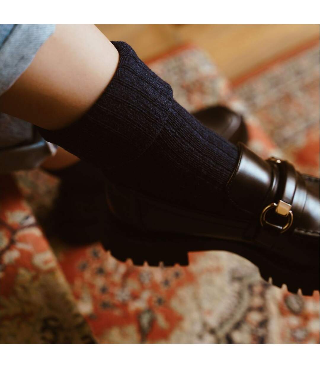 Knitted Design Ladies Wool Dress Socks for Winter-4