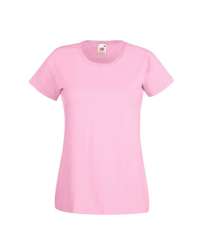 Womens/Ladies Value Fitted Short Sleeve Casual T-Shirt (Pastel Pink) - UTBC3901
