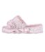 Womens/ladies Cozy Faux Fur Wedge Slippers Blush Skechers-2