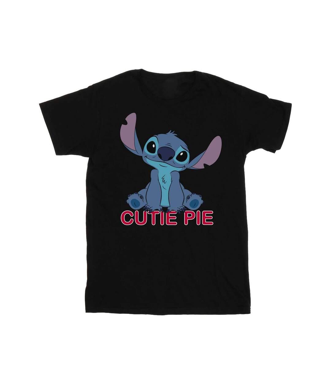 Disney Femmes/Ladies Lilo And Stitch Stitch Cutie Pie Cotton Boyfriend T-Shirt (Noir) - UTBI29723-1