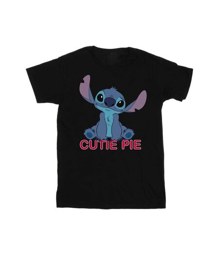 Disney Femmes/Ladies Lilo And Stitch Stitch Cutie Pie Cotton Boyfriend T-Shirt (Noir) - UTBI29723