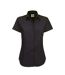 B&C Womens/Ladies Sharp Twill Short Sleeve Shirt (Black)