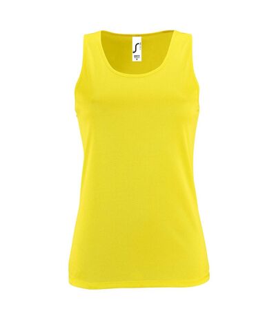 SOLS Womens/Ladies Sporty Performance Tank Top (Neon Yellow)