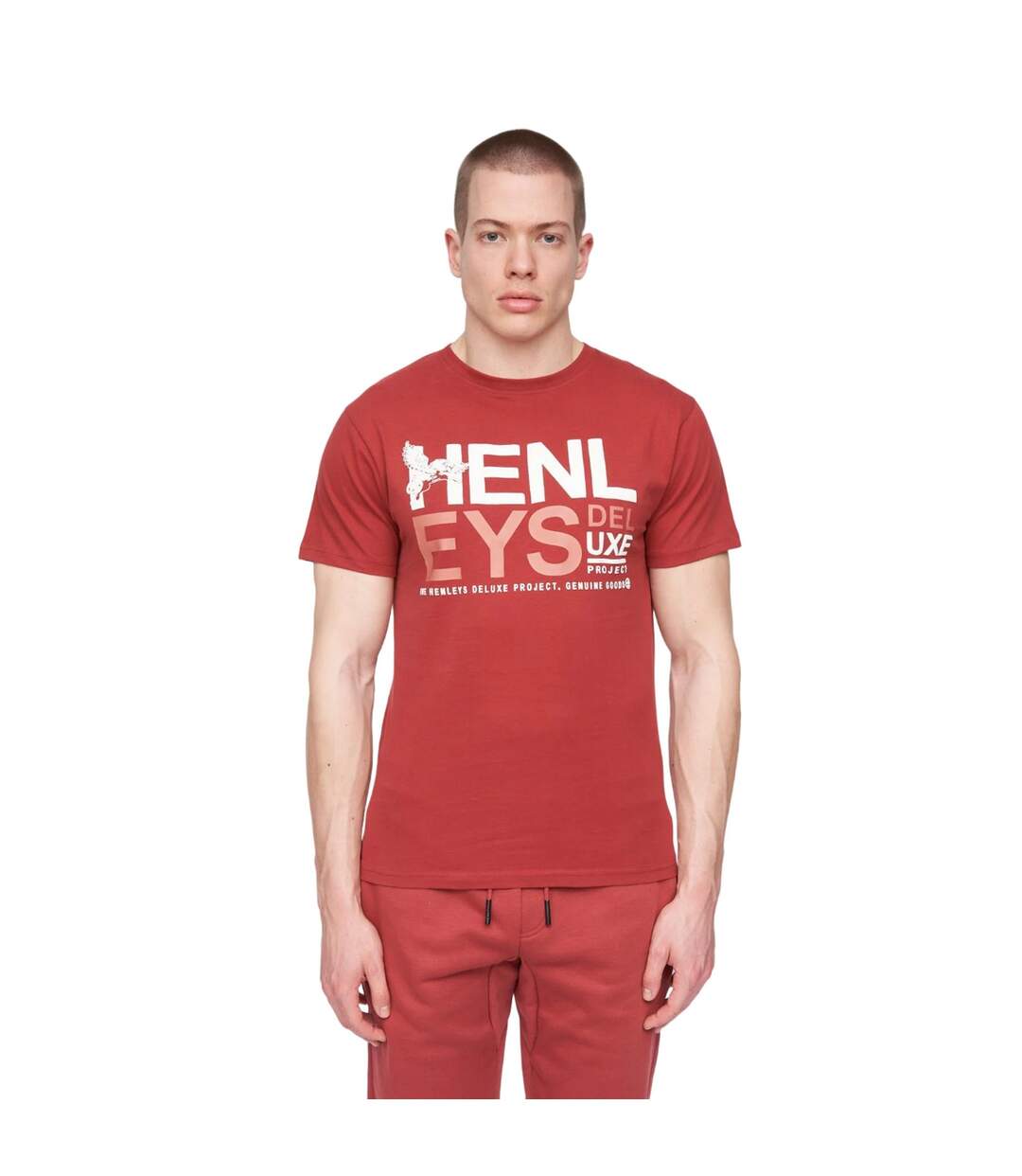 T-shirt classhen homme rouge foncé Henleys-1