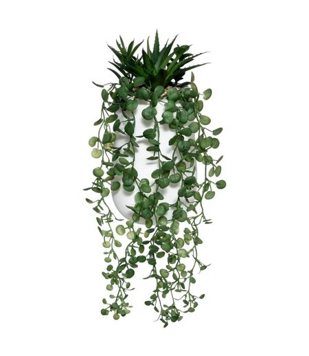 Plante Artificielle en Pot Compo 33cm Blanc & Vert