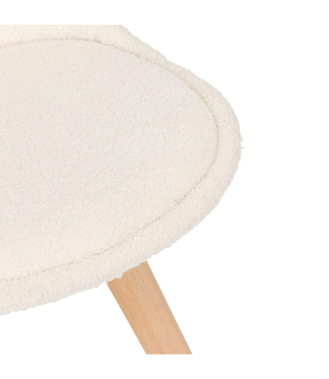 Lot de 4 chaises design scandinave en bouclette - Blanc-4