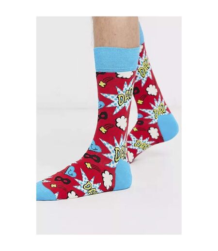 Comic Pattern Cotton Blend Dad Socks for Men & Women
