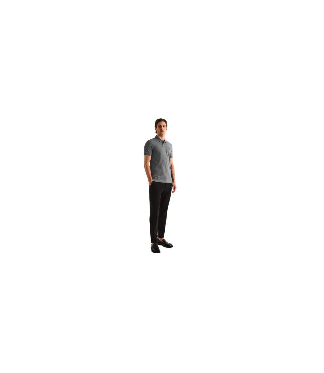 Mens Passenger Box Logo Polo Shirt Grey Boss-1