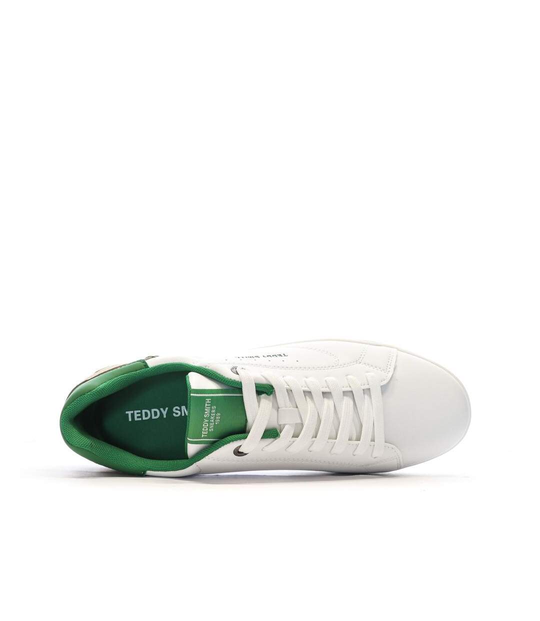 Baskets blanches/vertes homme teddy smith 120100-4