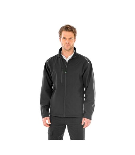 Mens Printable 3 Layer Soft Shell Jacket Black Result Genuine Recycled