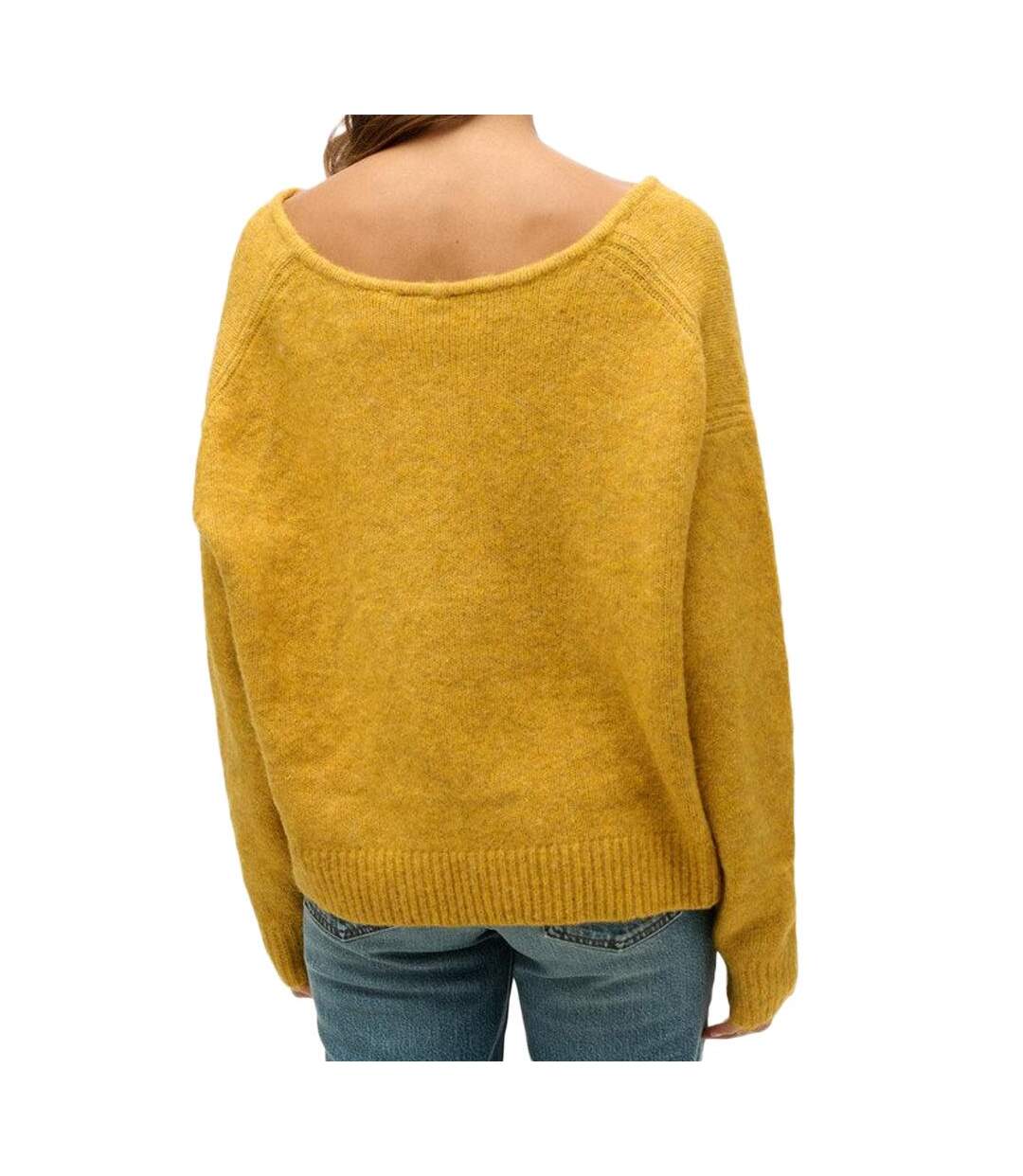 Pull jaune femme superdry oversized-2