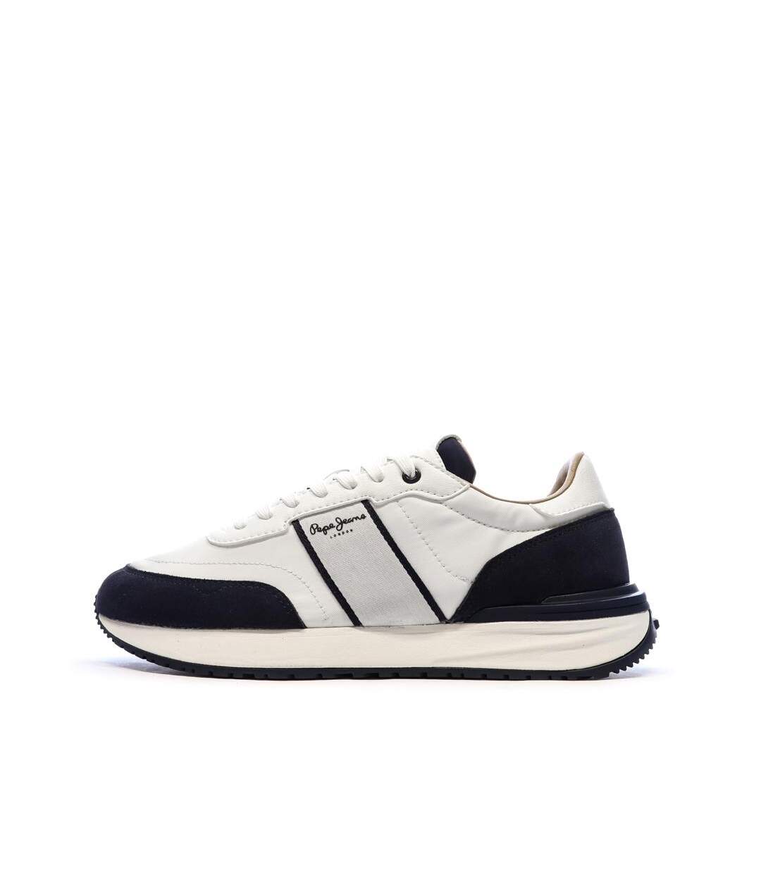 Baskets blanches/noires homme pepe jeans buster-1