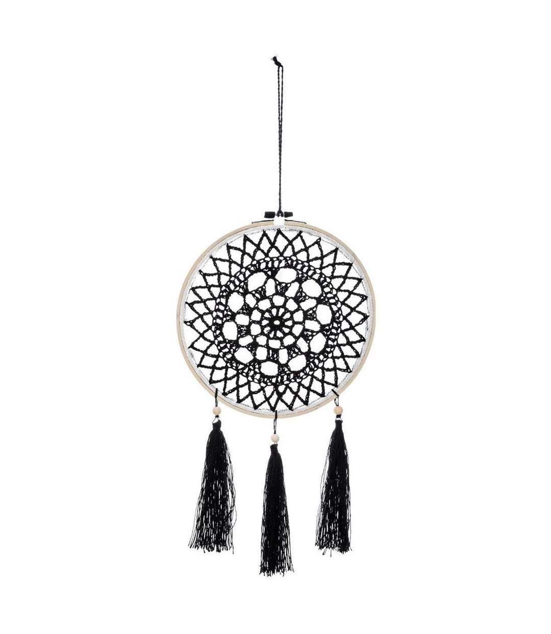 Attrape-Rêves Déco Brodé 43cm Noir-1